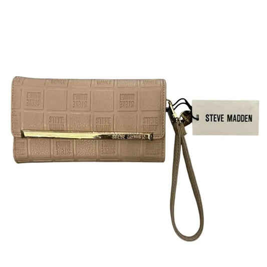 Steve Madden Embossed Logo Zip Wallet Wristlet – Dusty Rose - MOD Shop LLC