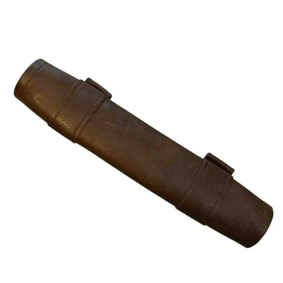 Vintage Brown Faux Leather Gaming Dice Roll & Playmat Set with Metal Snap Closure - MOD Shop LLC