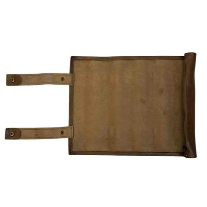 Vintage Brown Faux Leather Gaming Dice Roll & Playmat Set with Metal Snap Closure - MOD Shop LLC