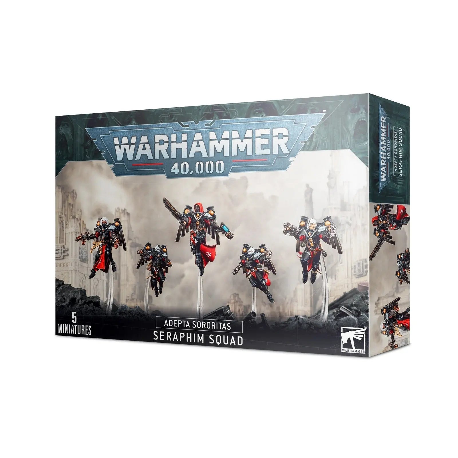 Warhammer 40,000 Adepta Sororitas Seraphim Squad - 5 Jump Pack Angels Miniatures Kit | Sisters of Battle Fast Attack Unit - MOD Shop LLC