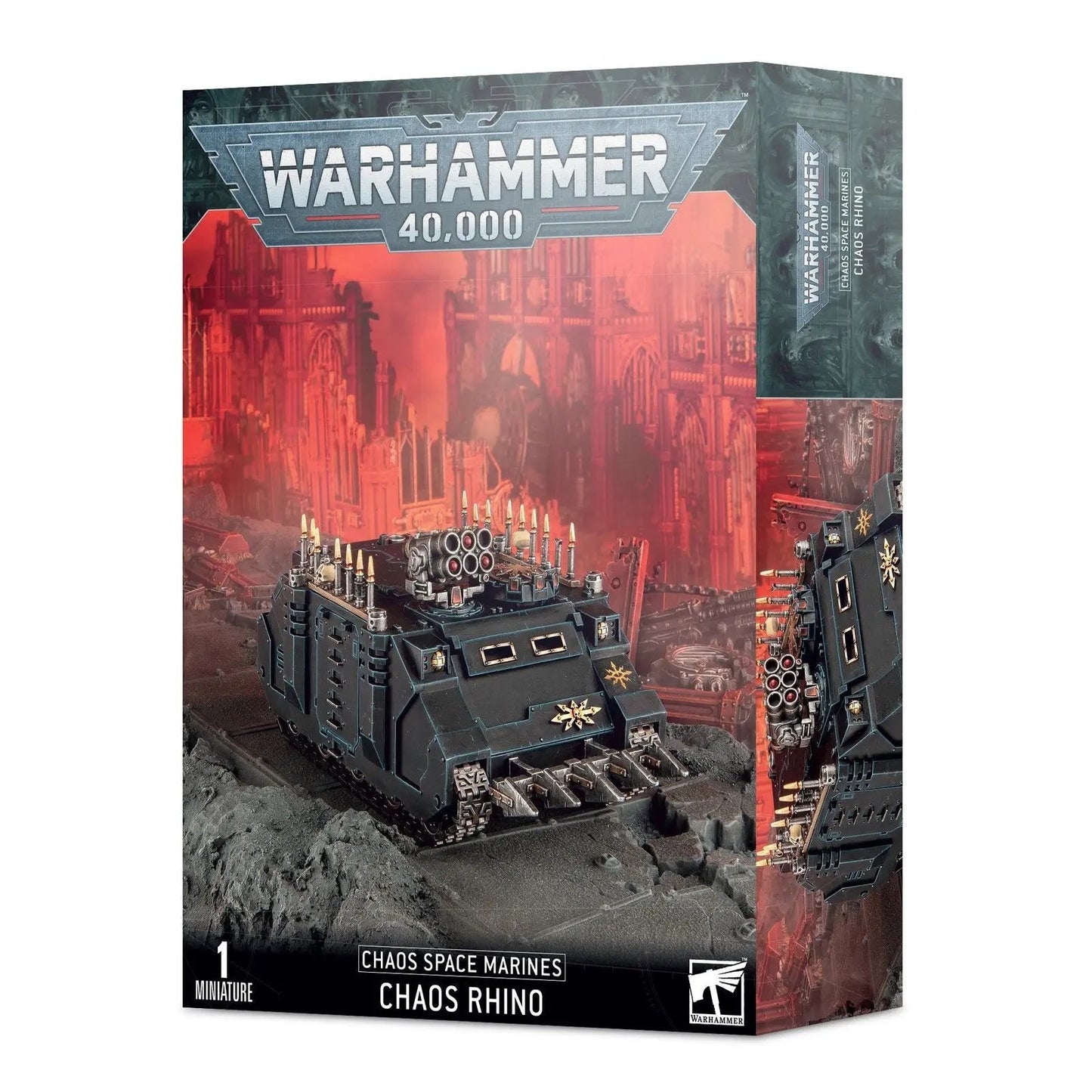 Warhammer 40,000: Chaos Space Marines Rhino Transport Vehicle - Chaos Forces Armored Miniature - MOD Shop LLC