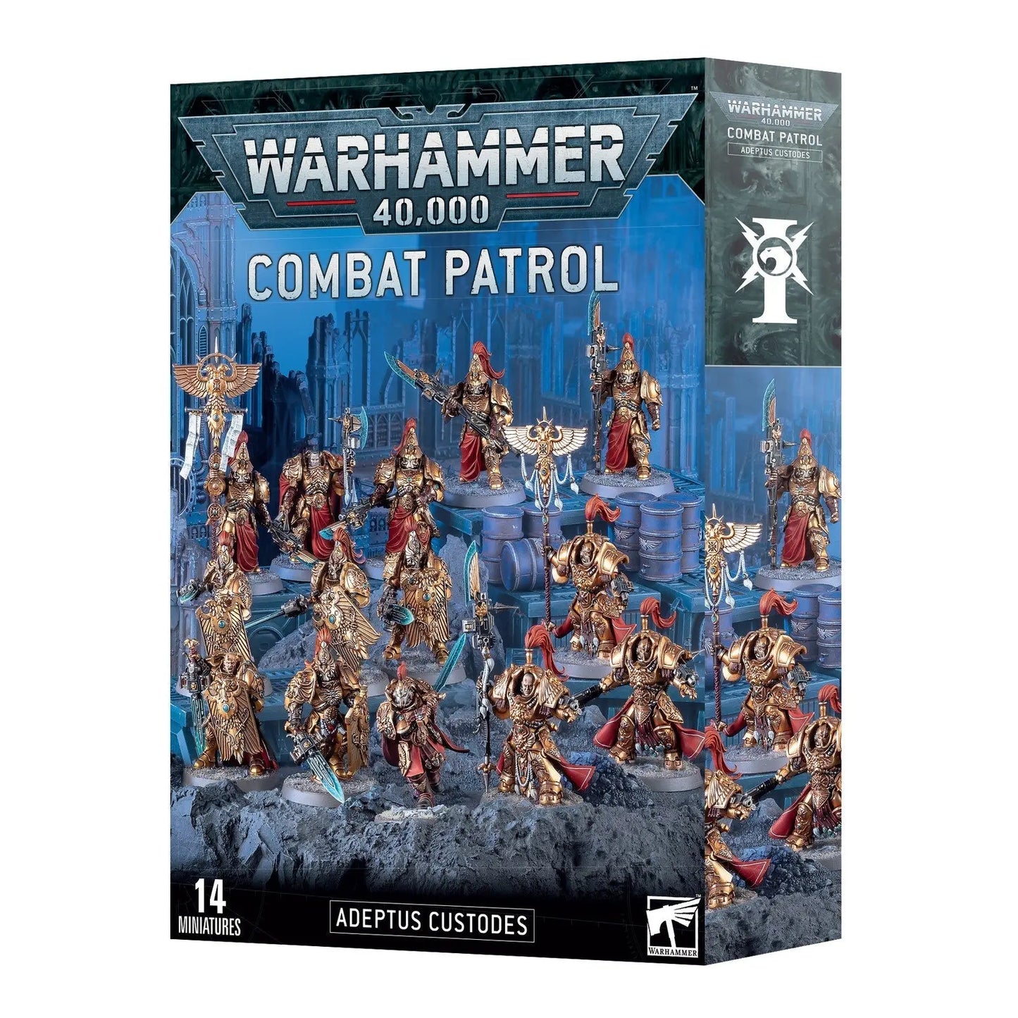 Warhammer 40,000 Combat Patrol: Adeptus Custodes - 14 Elite Golden Miniatures Set | Perfect Starter Army | Games Workshop Official - MOD Shop LLC