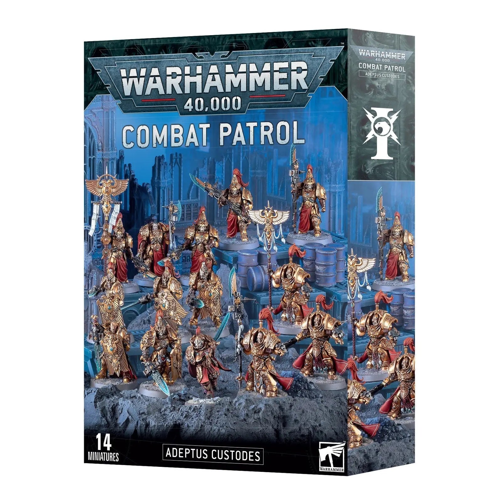 Warhammer 40,000 Combat Patrol: Adeptus Custodes - 14 Elite Golden Miniatures Set | Perfect Starter Army | Games Workshop Official - MOD Shop LLC