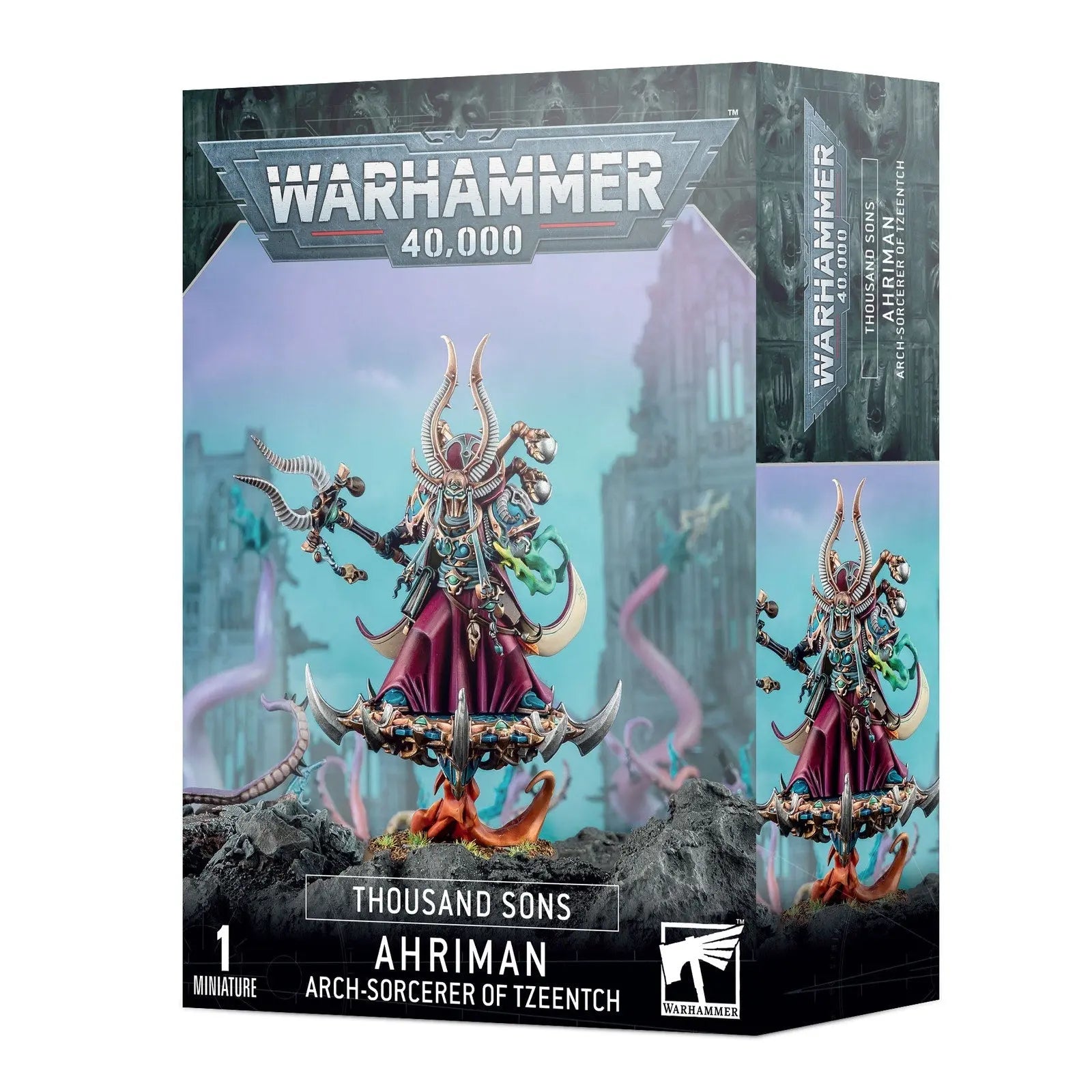 Warhammer 40,000 Thousand Sons Ahriman Arch - Sorcerer of Tzeentch - Chaos Space Marine Miniature Figure Kit | Games Workshop Official WH40K Model - MOD Shop LLC