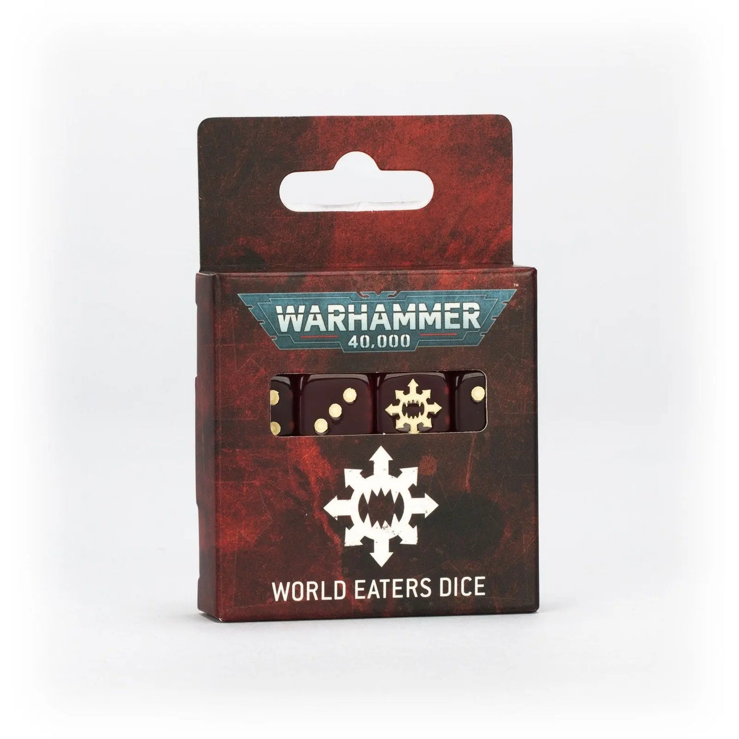 Warhammer 40,000 World Eaters Dice Set - Official Blood - Red Gaming Dice with Khorne Symbol | Collector's Edition - MOD Shop LLC