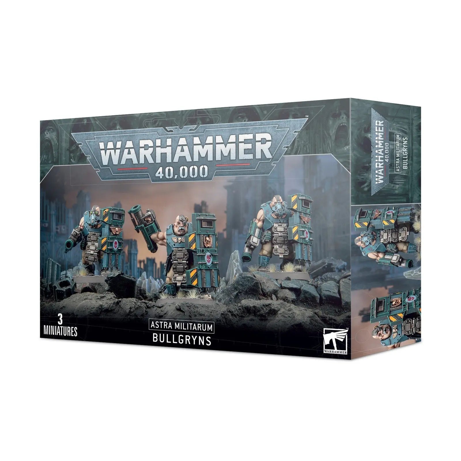 Warhammer 40K Astra Militarum Bullgryns - 3 Miniature Plastic Kit | Heavy Assault Squad | Games Workshop Official WH40K Models - MOD Shop LLC