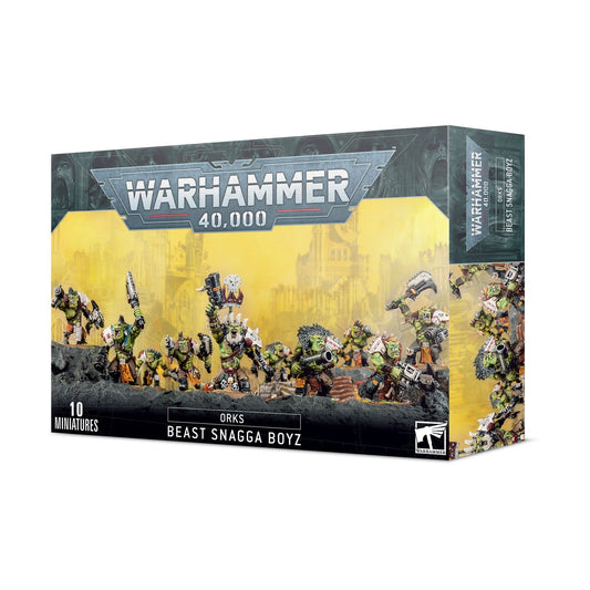Warhammer 40K Orks Beast Snagga Boyz - 10 Miniatures Set with Nob Leader & Thump Gun - Games Workshop Official Troops Choice - MOD Shop LLC