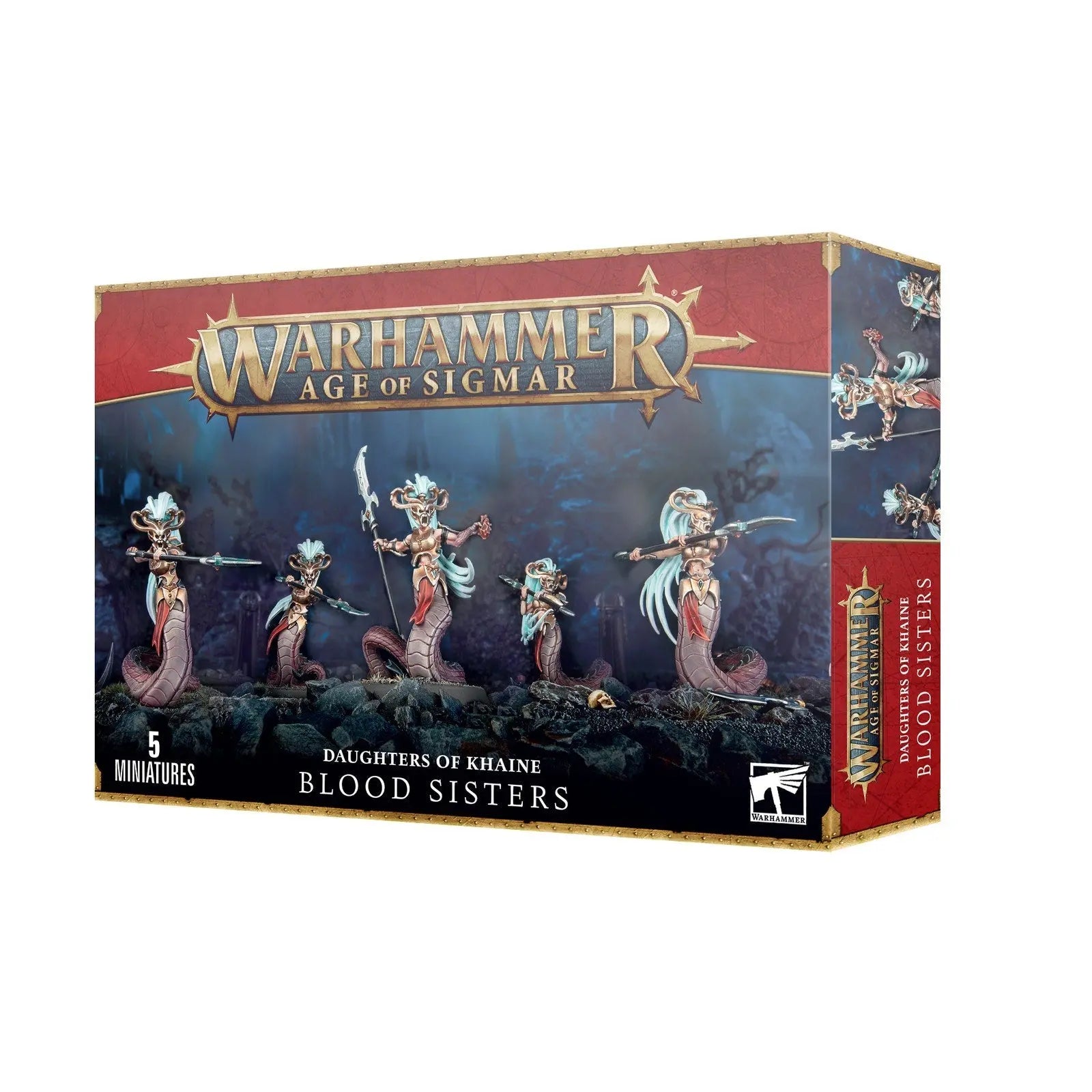 Warhammer Age of Sigmar Daughters of Khaine Blood Sisters - 5 Melusai Miniatures Kit with Heartshard Glaives & Gorgai Leader (85 - 20) - MOD Shop LLC