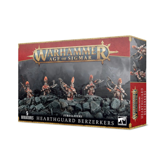 Warhammer Age of Sigmar Fyreslayers Hearthguard Berzerkers - 5 Elite Miniatures Set with Flamestrike Poleaxes & Broadaxes - MOD Shop LLC