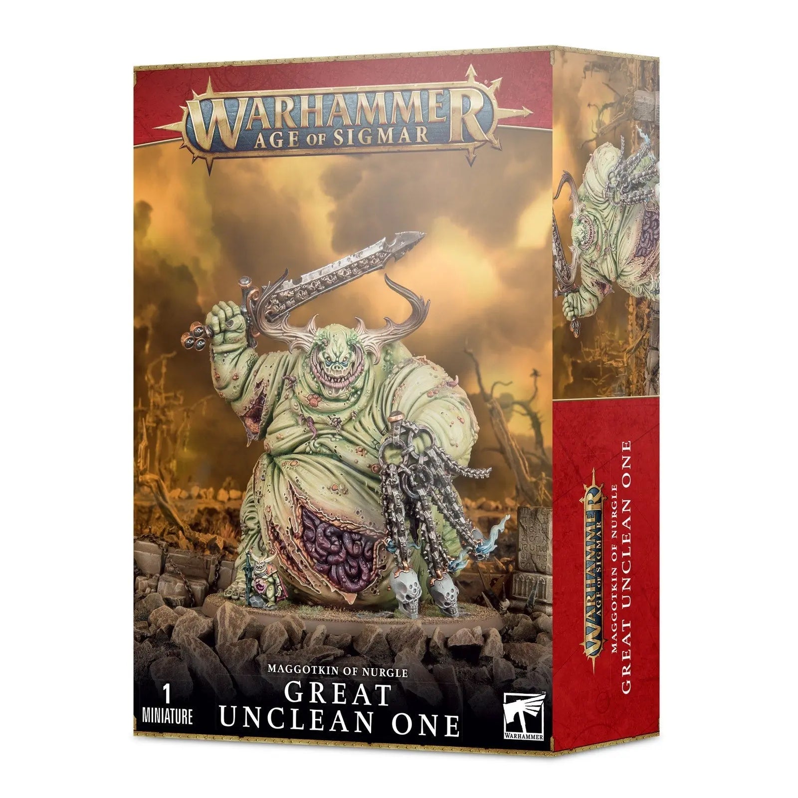 Warhammer Age of Sigmar: Maggotkin of Nurgle Great Unclean One / Rotigus - Multi - Part Plastic Miniature Kit for Tabletop Gaming | Compatible with Warhammer 40,000 | 59 Components | 130mm Base | Unpainted Assembly Required - MOD Shop LLC