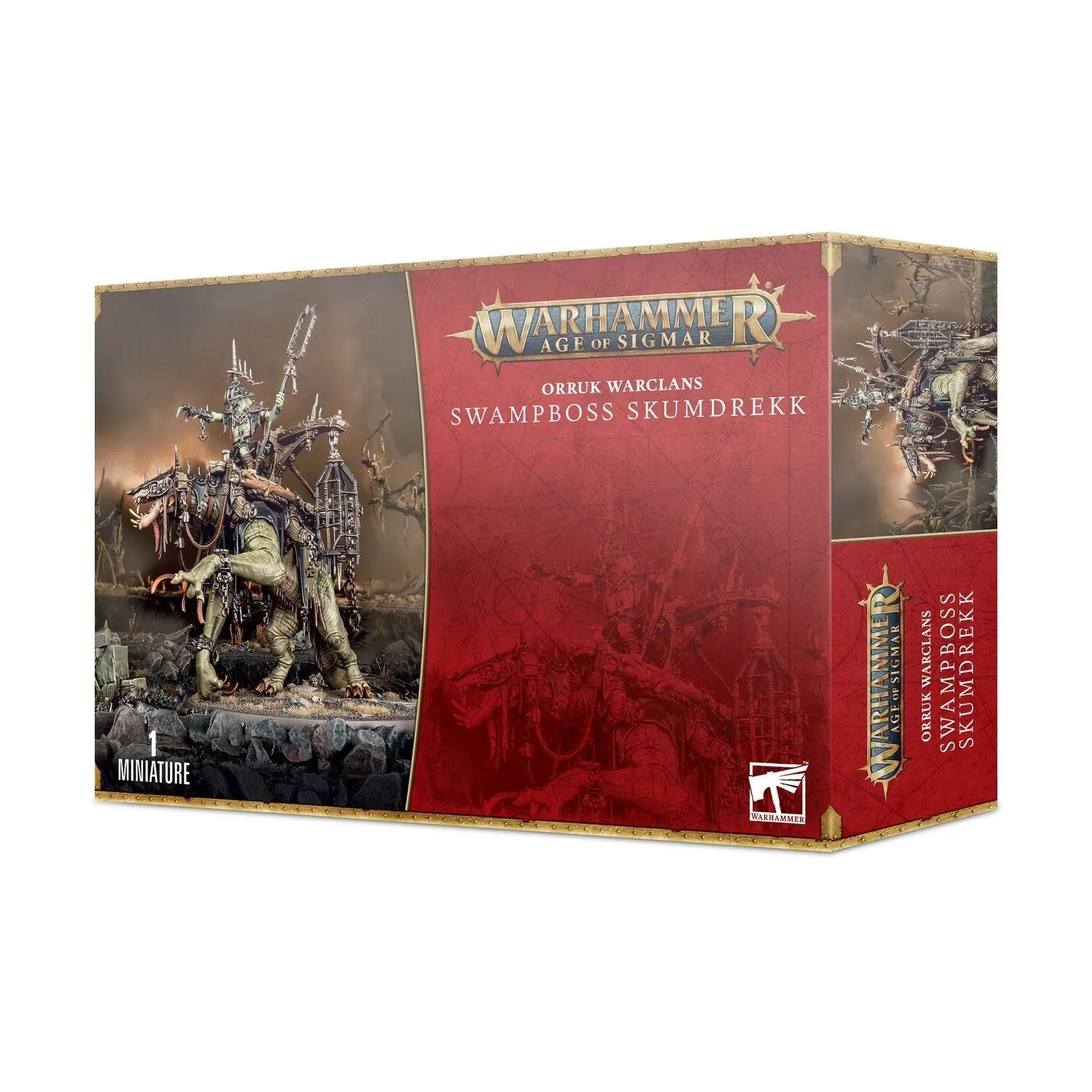 Warhammer Age of Sigmar Orruk Warclans Swampboss Skumdrekk - Premium Plastic Miniature Kit | Games Workshop 89 - 69 | Kruleboyz Leader & Sludgeraker Beast Mount - MOD Shop LLC