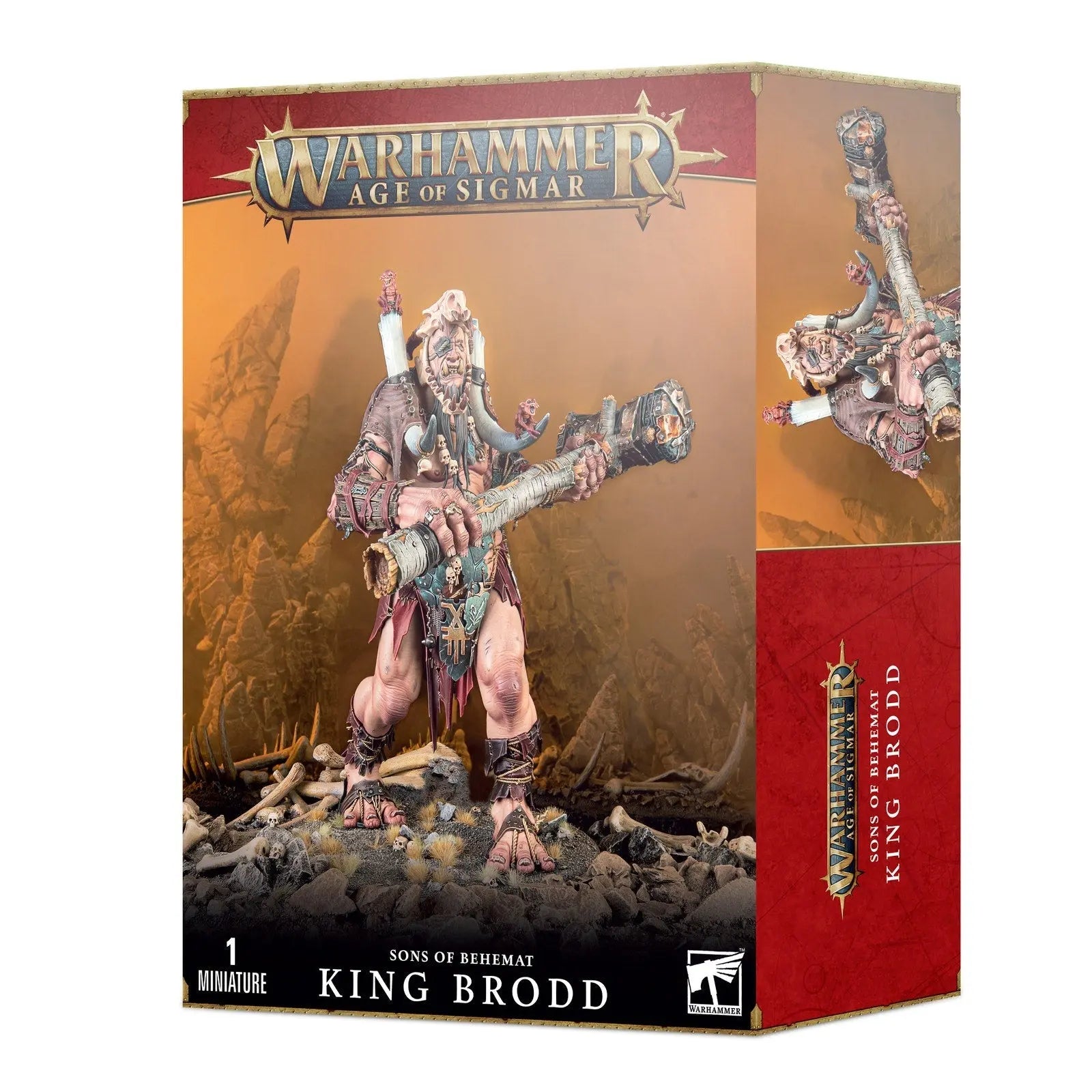 Warhammer Age of Sigmar Sons of Behemat King Brodd Mega - Gargant Miniature - Legendary Priest - King Leader Model Kit for Tabletop Gaming - MOD Shop LLC