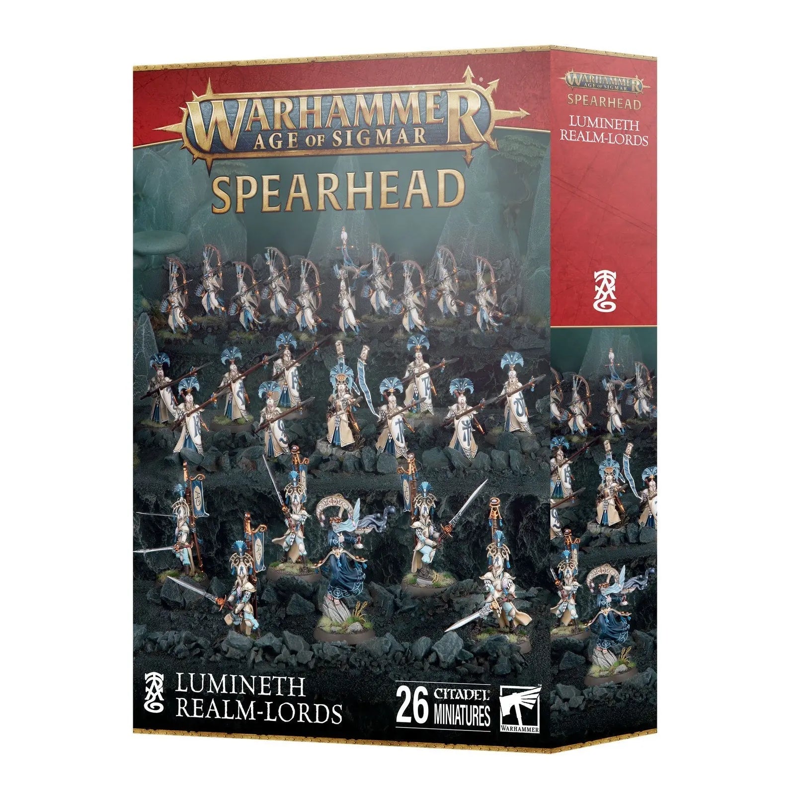 Warhammer Age of Sigmar Spearhead: Lumineth Realm - Lords - Complete 26 Miniature Army Set with Glittering Phalanx Rules - MOD Shop LLC