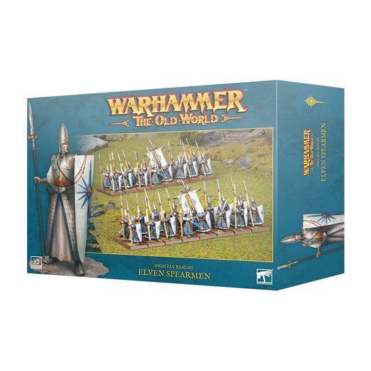 Warhammer: The Old World High Elf Realms Elven Spearmen Unit Box - Premium 32 - Miniature Battle Set for Fantasy Tabletop Warfare - MOD Shop LLC