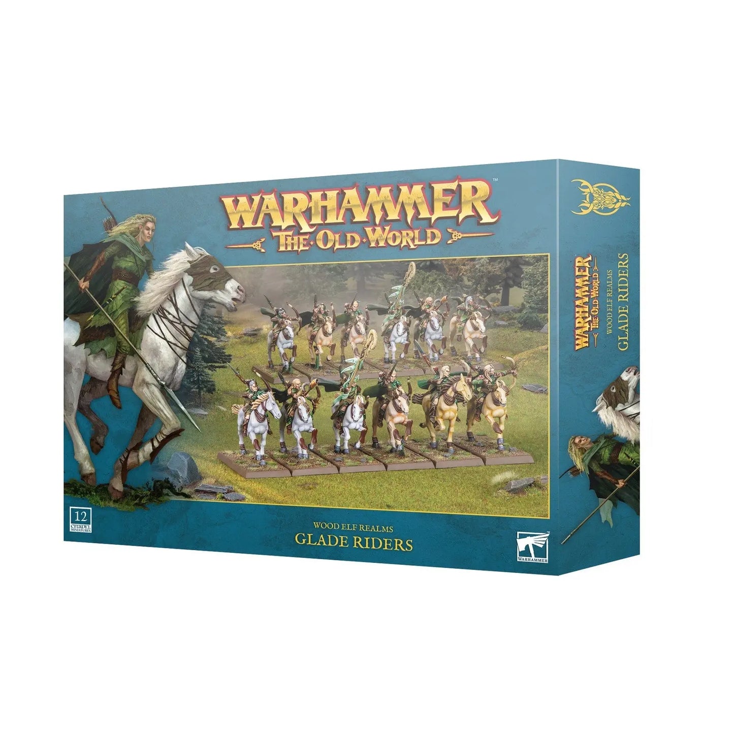 Warhammer: The Old World Wood Elf Realms Glade Riders - 12 Plastic Miniatures Light Cavalry Set for Tabletop Gaming & Painting - MOD Shop LLC