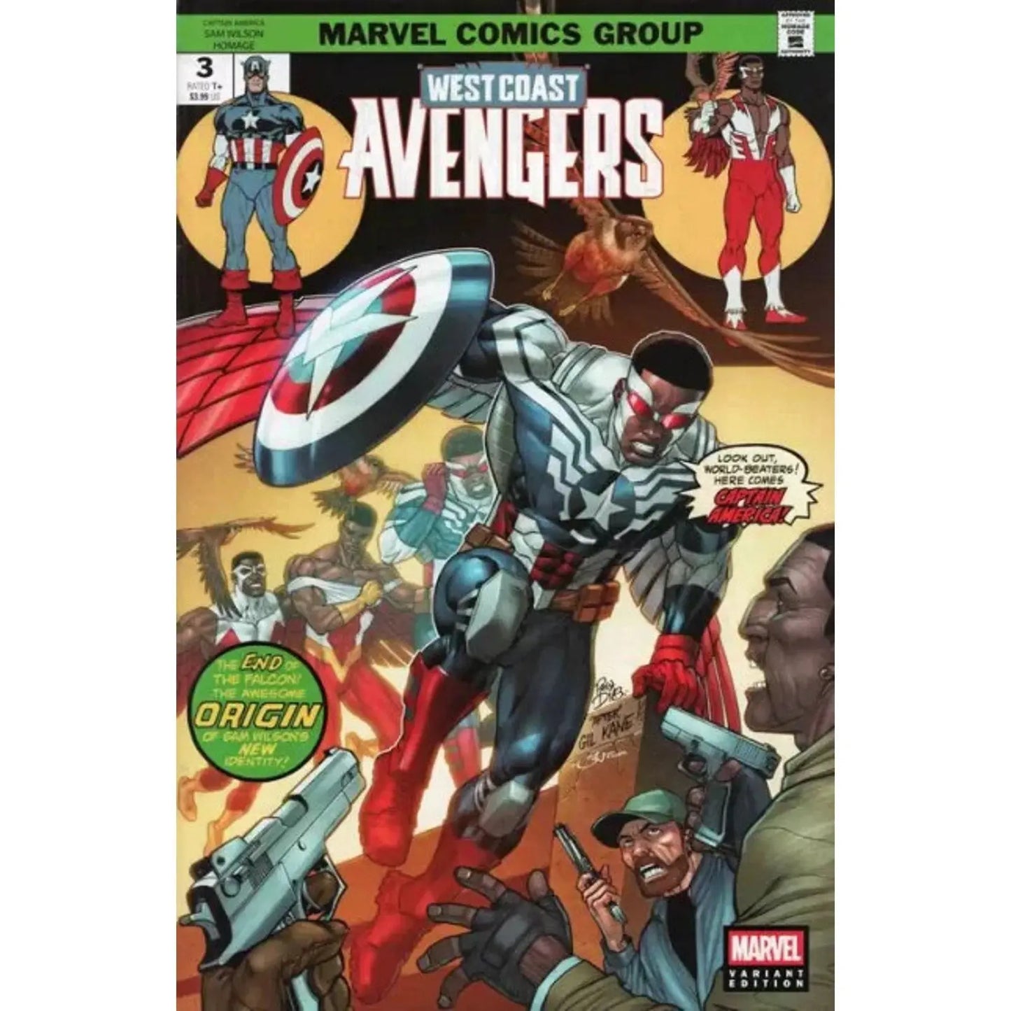 West Coast Avengers, Vol. 4 3B Paco Diaz Captain America Sam Wilson Homage Var - MOD Shop LLC
